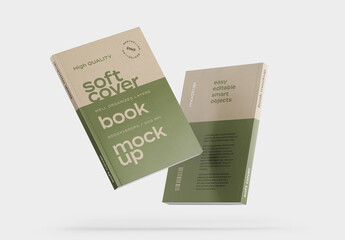 Flying Book Hardcover Mockup