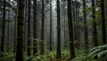 Fototapeta premium The symphony of sounds created by birds in a dense forest ai_generated