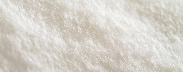 Obraz premium A close-up view of soft, off-white felt material with a frosted appearance. The delicate texture and subtle lighting create a sense of warmth and coziness, perfect for winter-themed designs