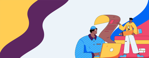 Communicate with consultants flat vector character concept operation hand drawn illustration
