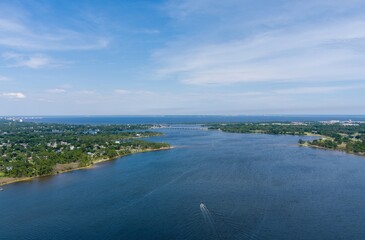 Obraz premium Aerial view of Bayou Grande in Pensacola, Florida