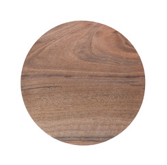 The rings are wooden. A section of the trunk of a walnut. The cut is wooden. On a wooden background
