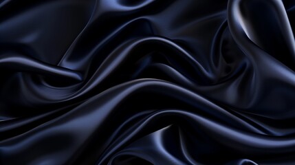 Obraz premium Abstract dark background. Silk satin fabric. Navy blue color. Elegant background with space for design. Soft wavy folds. Christmas, birthday, anniversary, award. Template.