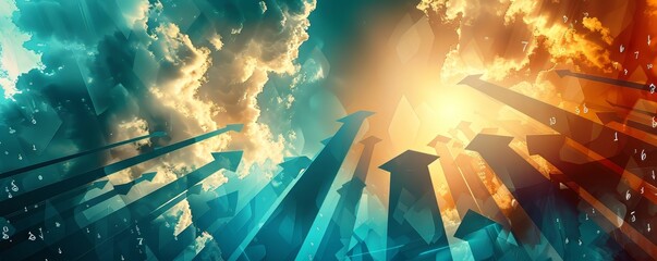 Arrows Pointing Towards Bright Sky