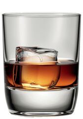 glass of whiskey isolated on transparent background
