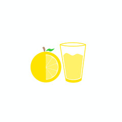 Illustration glass of juice lemon fruits