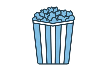 Popcorn icon. icon related to fast food. suitable for web site, app, user interfaces, printable etc. flat line icon style. simple vector design editable
