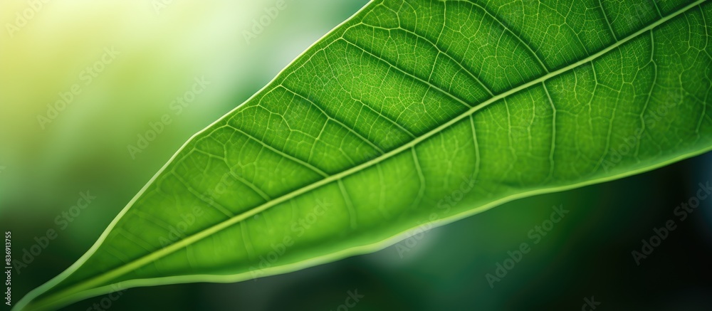 Poster Close-up of a tree leaf in a natural setting with copy space image.