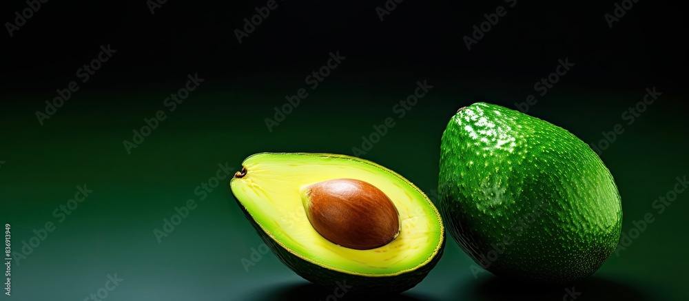 Leinwandbilder avocado halves with a copy space image.