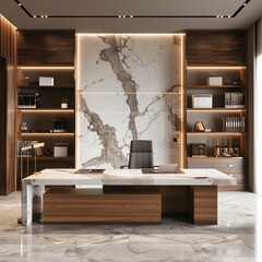 Modern brown office interior.