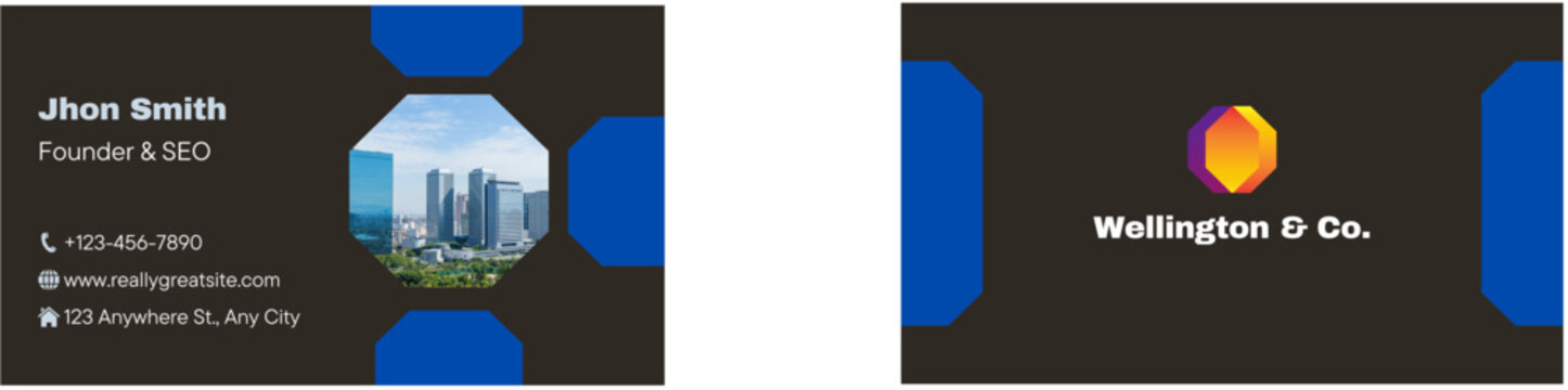 Blue Black Modern Business Card