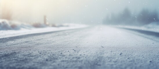 Dirty snow and slush on the road is close.