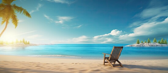Enjoy a serene beach scene with the sun shining down on the natural beauty, perfect for a relaxing vacation.