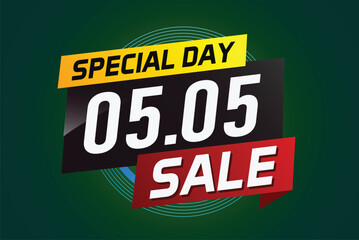 5.5 Special day sale word concept vector illustration with ribbon and 3d style for use landing page, template, ui, web, mobile app, poster, banner, flyer, background, gift card, coupon

