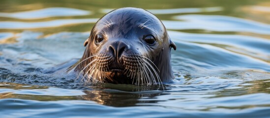 Hind-flippers of sea lion. Pinnipeds have two pairs of flippers on the front and back, the fore-flippers and hind-flippers. Close up of seal flippers.