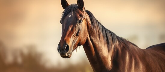 Charming young horse in a photograph with copy space image.