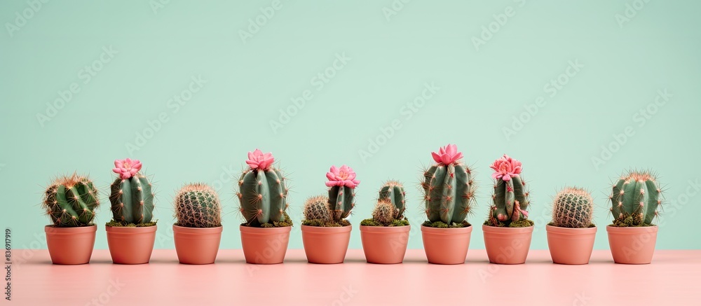 Aufkleber lovely cactus set against a soft backdrop with copy space image.
