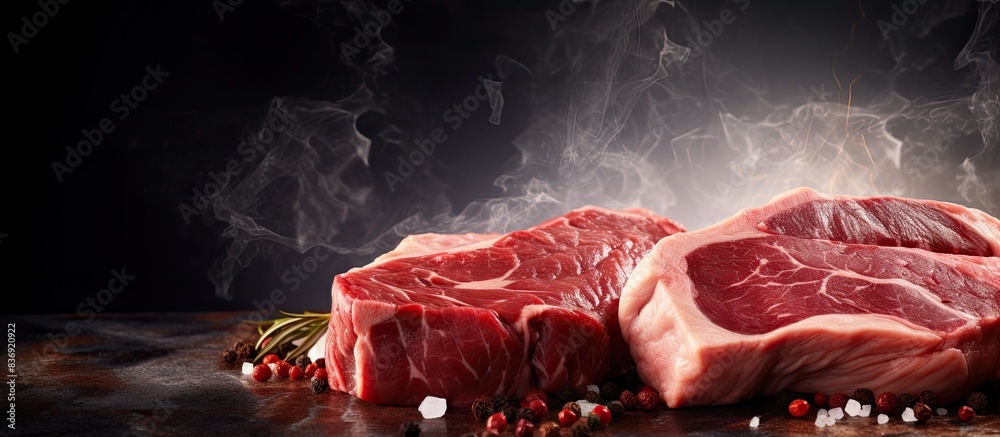 Poster Image of meat with copy space in background.