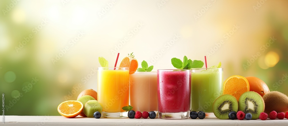 Aufkleber fresh and healthy drinks with a genjer theme and appealing copy space image.