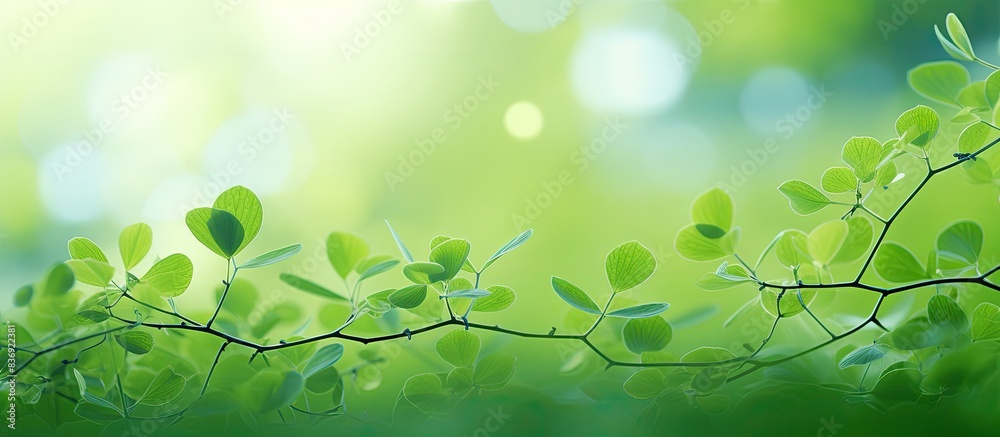 Poster selective focus on a natural green background with copy space image.