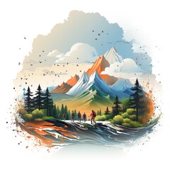 landscape, forest, mountain