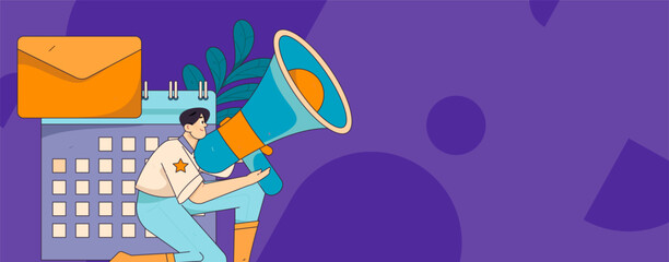 Notification announcement vector creative flat hand drawn illustration
