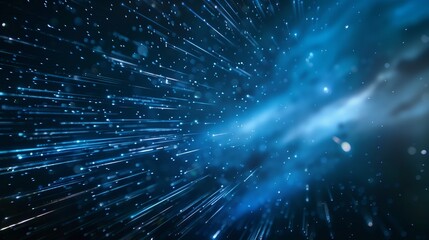 Fototapeta premium Abstract composition of blurred light trails from passing stars streaking across the night sky.