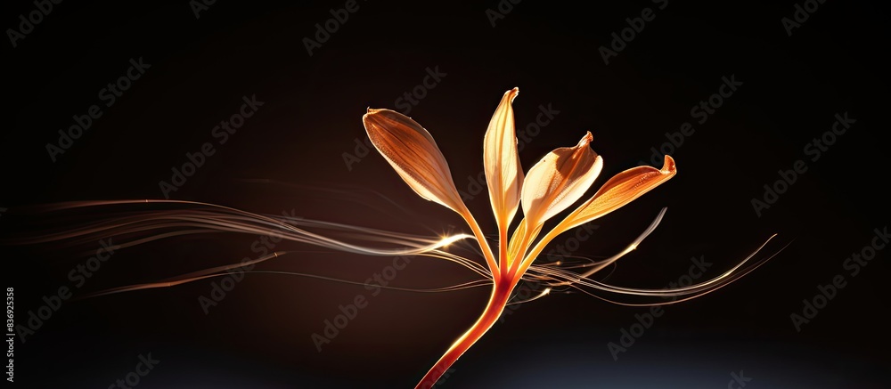 Aufkleber Square format image featuring a glowing brown lily sprout with radial pattern, ideal for copy space.
