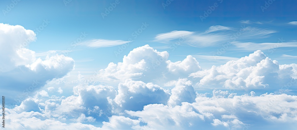 Poster Daytime sky with a mix of clouds and clear patches featuring a copy space image.