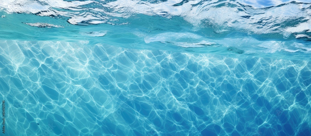 Poster Texture of transparent seawater with copy space image.