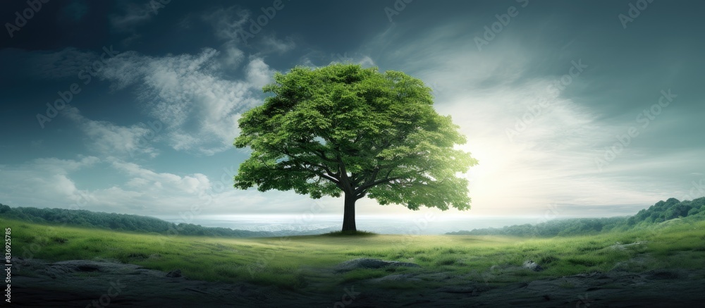 Poster Isolated tree with copy space image of a background being edited.