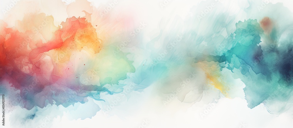 Aufkleber Abstract watercolor texture background with hand-painted elements and copy space image.