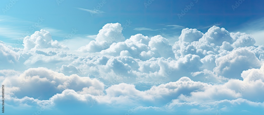 Aufkleber Fresh clouds fill the sky, providing a refreshing backdrop for the scene with ample copy space image.