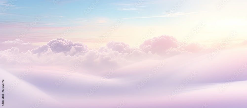 Poster soft pastel-colored fog cloud background with copy space image.