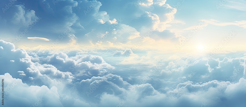 Aufkleber Sky filled with dense clouds creating a moody atmosphere, ideal for a copy space image.