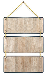 Plaquettes suspendues en bois