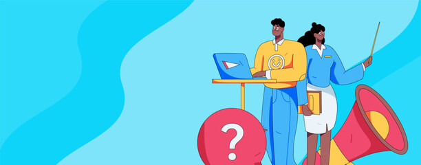 Notification announcement vector creative flat hand drawn illustration
