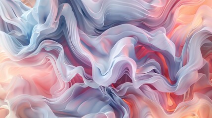 Obraz premium Abstract composition of flowing, organic shapes in muted pastel tones, creating a sense of calmness and serenity.