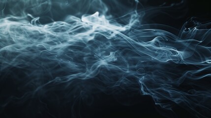 Abstract composition of smoke tendrils rising gracefully, illuminated by an unseen light source from below.