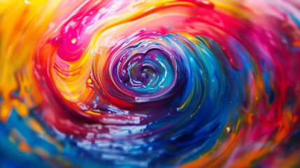 A close-up of swirling paint on a spinning artist's wheel, blurring into a colorful vortex. - Powered by Adobe