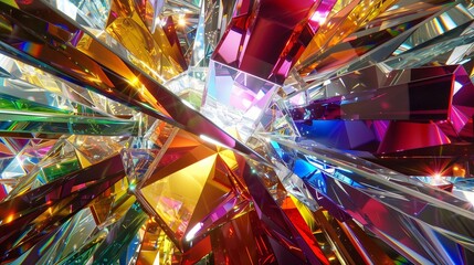 A kaleidoscope view of fragmented glass pieces, reflecting the world in a mesmerizing play of color and light.
