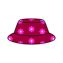 Colorful bucket hat vector digital illustration
in cute and simple style 