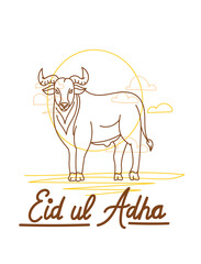 vector illustration. Muslim holiday Eid al-Adha. the sacrifice a ram or white and black sheep. graphic design decoration kurban bayrami. month lamb and a lamp.Translation from Arabic: Eid al-Adha