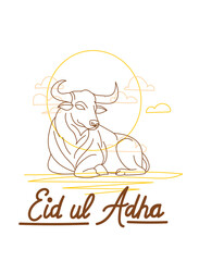 vector illustration. Muslim holiday Eid al-Adha. the sacrifice a ram or white and black sheep. graphic design decoration kurban bayrami. month lamb and a lamp.Translation from Arabic: Eid al-Adha