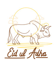 vector illustration. Muslim holiday Eid al-Adha. the sacrifice a ram or white and black sheep. graphic design decoration kurban bayrami. month lamb and a lamp.Translation from Arabic: Eid al-Adha