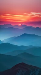 Fototapeta premium sunset in mountains