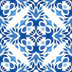 Abstract seamless ornamental watercolor paint  pattern for fabric