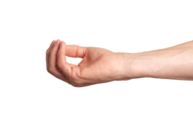 Finger hand gesture white human empty concept thumb. Person man arm palm caucasian symbol male signs showing. Isolated cup shaped sign beg beggar one young help. Touch care, transparent png