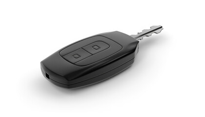 Modern car flip key isolated on white