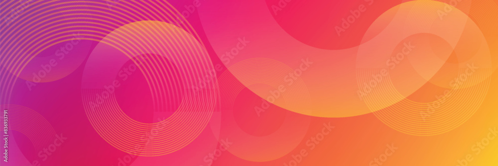 Poster colorful geometric abstract background. circle shape and line graphic design. geometric pattern. mod